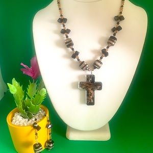 Handmade Blown Glass Pendant w/earrings